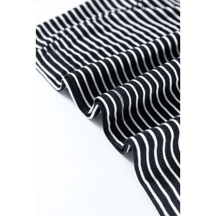 Black white Striped Print Buttoned Wide Leg Sleeveless Jumpsuit