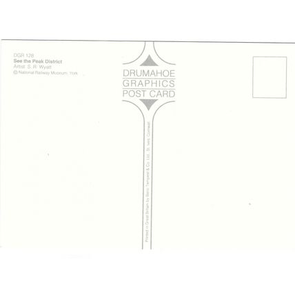RAIL ADVERTISING LMS PEAK DISTRICT CARD NO DRG 128 INC UK POSTAGE