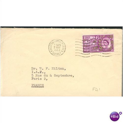 GB FDI Cover 1963 - Paris Postal Conference