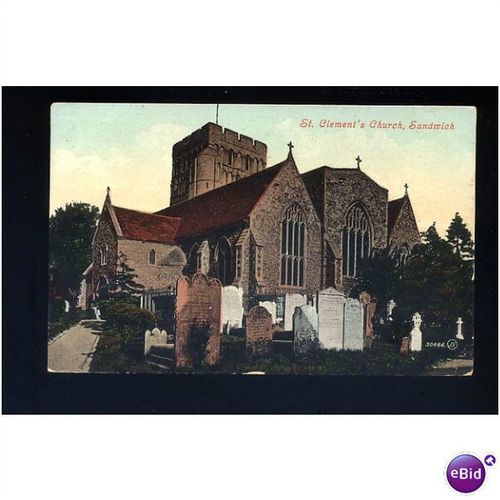 Kent SANDWICH St Clements Church Postcard by Valentine (30486)