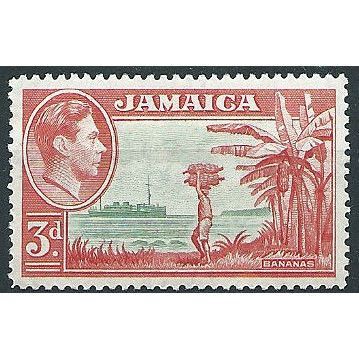Jamaica 1952 SG126c 3d Green & Scarlet Mounted Mint .. ..