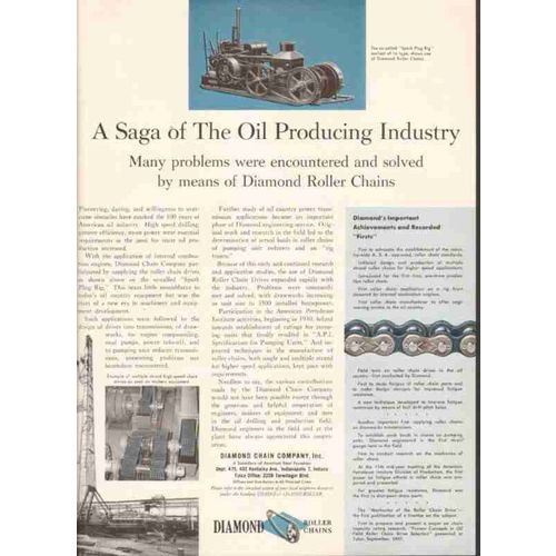 diamond chain company 1959 saga gas oil producing industry vintage ad