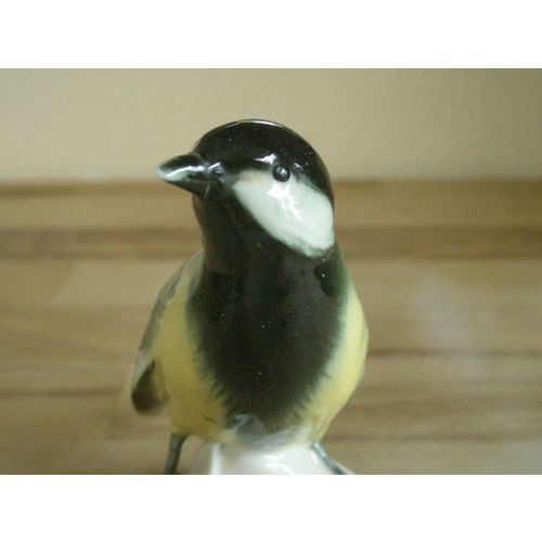 German Karl Ens Porcelain Great Tit Bird Figurine - Windmill Stamp. A/F