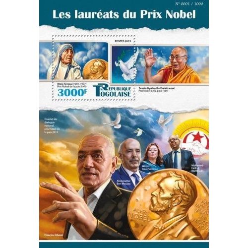 TOGO 2015 SHEET MNH NOBEL PRIZE PRIX NOBEL PREMIO NOBEL 5A