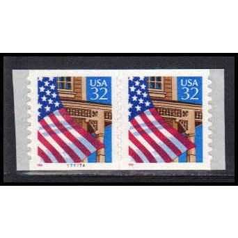 2915A 32c U.S. Flag Over Porch Very Fine MNH CNP Left 77777A P/UL PA1804