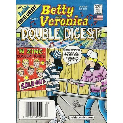 Betty and Veronica Double Digest Magazine #103 Cover (2001) N Sync crossover
