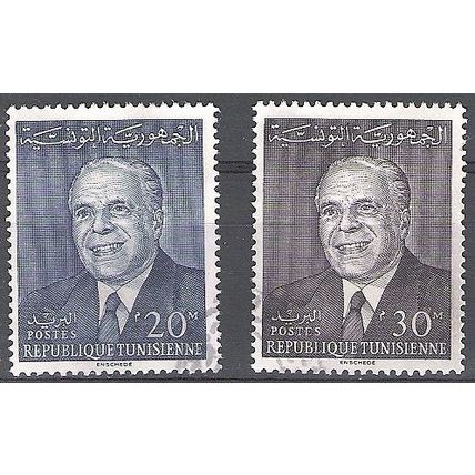 Tunisie 1962 Michel 636 - 637 O Cote (2005) 0.30 Euro Président Habib Bourguiba