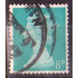 GB 1967 8d turquoise blue used SG739