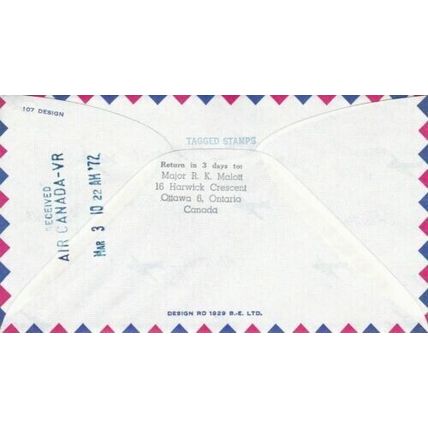 Canada 1972 8c Ottawa-Vancouver First Flight FDC Ottawa cancel typed VGC