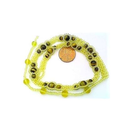 Golden Tiger Eye Beaded Daisy Chain Gemstone Choker Necklace