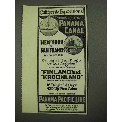 1915 Panama Pacific Lines Ad - California Expositions