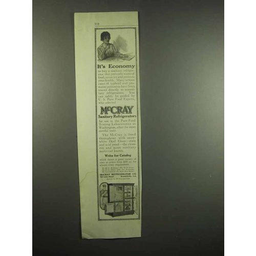 1917 McCray Sanitary Refrigerator Ad - It's Economy