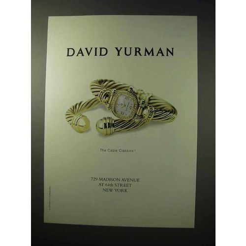1999 David Yurman Jewelry Ad - The Cable Classics