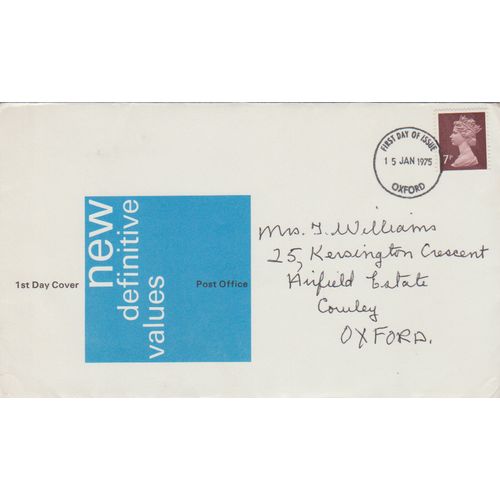GB 1975 New Definitive 7p issue GPO FDC Oxford pm see others