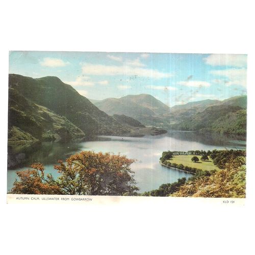 ULLSWATER FROM GOWBARROW , CUMBRIA used postcard.by Sanderson & Dixon 1962 pm =
