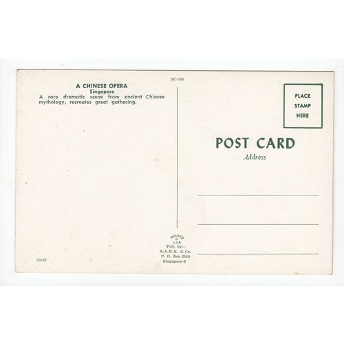 A Chinese Opera Singapore Postcard 345