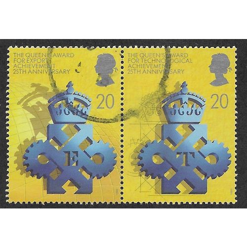 1990 (SE~TE PAIR) 20P 'QUEENS AWARD ' FINE USED (EBID58-738)