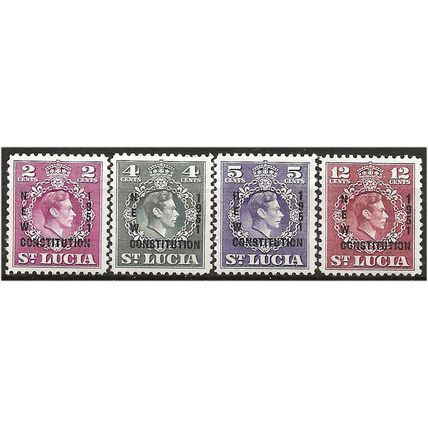 St Lucia 1951 New Constitution Set SG167-170 Mounted Mint . .. .
