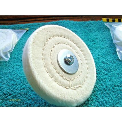 Six pc 3" Full Sewn Polishing Buffing Wheels w/ 1/4" Arbor also 1 Metal Mandrel
