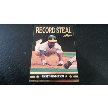 1991 Leaf Gold Leaf Rookies Card # BC26 Rickey Henderson Ex (5) Athletics