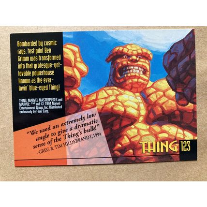 Marvel Masterpieces 1994 Base trading Card # 123 Thing (B) Fleer