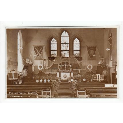 The Fishermen's Church Hastings Postcard RP East Sussex