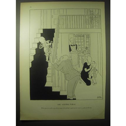 1948 Cartoon by Gluyas Williams - Guests who say They May Sleep Late