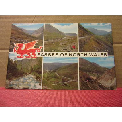 multiview, PASSES OF NORTH WALES , used postcard by J. Salmon 1980s =
