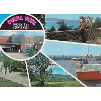 Buena Vista Motor Inn Geelong Australian Map Postcard