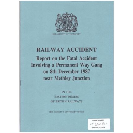 Railway Accident Report Personnel Accident Methley Junction 8/12/87