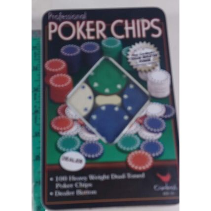 Cardinal Professional Poker Chips w/ 11.5g Poker Chips tins are bent