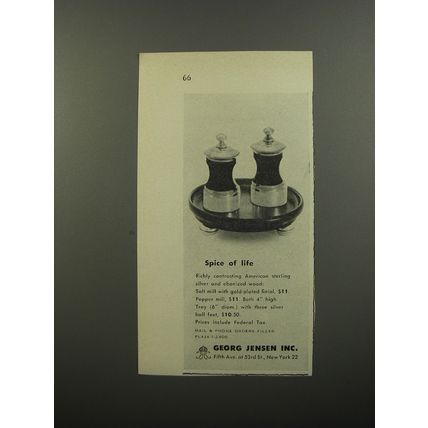 1953 Georg Jensen Salt and Pepper Mill Advertisement - Spice of Life