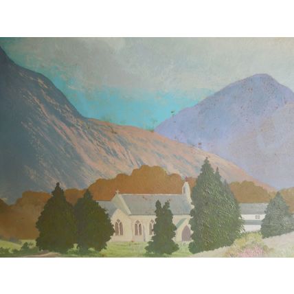 Mountain Landscape Painting Signed John Bell 1972 - Framed