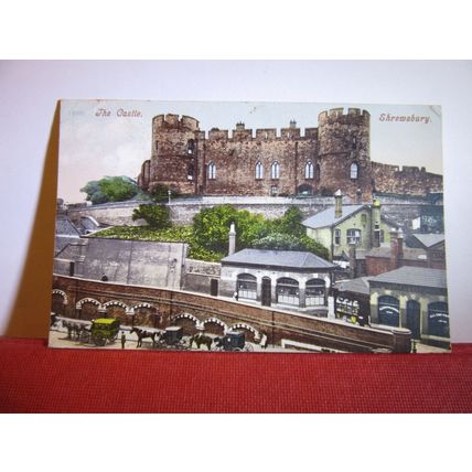 THE CASTLE, SHREWSBURY, SHROPSHIRE. used antique postcard 1907 pm =