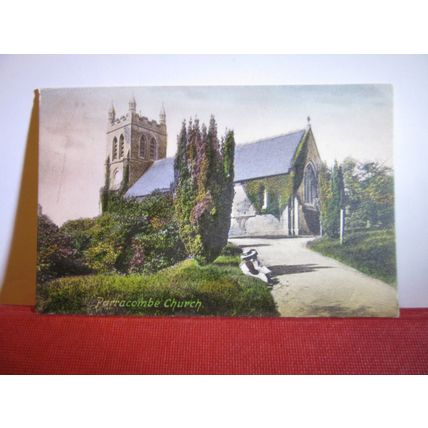 THE CHURCH, PARRACOMBE, DEVON used antique postcard 1911 pm #