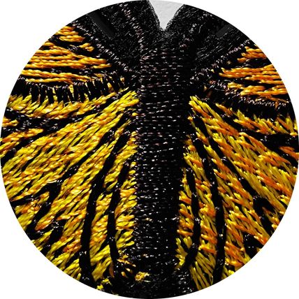 Yellow Butterfly Iron On Embroidered Sew 7.5 x 5cm Patch Badge Patches P341