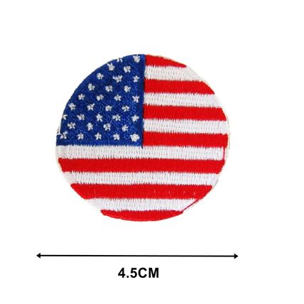 USA Flag Iron On Patch Round Embroidered Sew Patches Badge America States P261