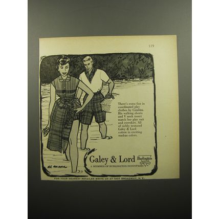 1957 Galey & Lord Catalina Shorts, Shirt, Play Suit and Overskirt Advertisement