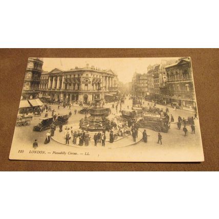 Early Louis Levy Postcard - Old Buses @ Piccadilly Circus, London