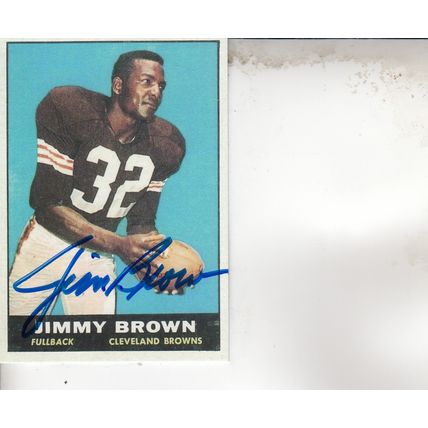 JIM BROWN 1961 AUTOGRAPHED CLEVELAND BROWNS HALL OF FAME WORLD CHAMP RUNNINGBACK