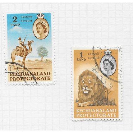 BECHUANALAND 1961 QE2 BIRDS ANIMALS ( SET + 1 ) 15 STAMPS USED MAY BREAK