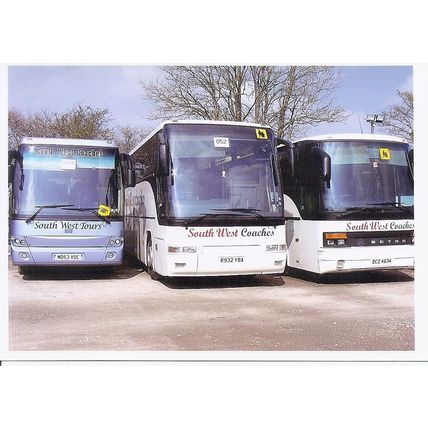 Colour Photograph of South West Coaches Ltd. - R932 YBA ex. Shearings Ltd.