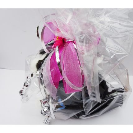 Black Cat hand made cuddly 12" Toy Cat With Collar And Engraved Tag Gift Wrapped