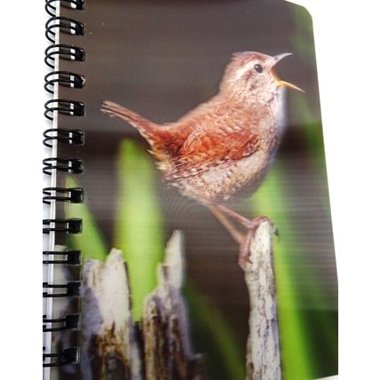 Jenny Wren 3D image on the cover of a pocket Notebook