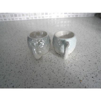 Two Fun Pale Blue Mermaid Tail Eggcups / Egg Cups