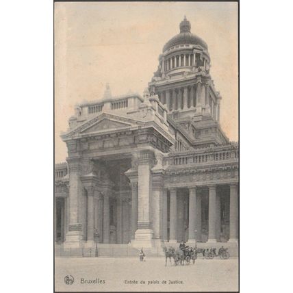 Entrée du Palais de Justice, Bruxelles, 1912 - Nels CPA