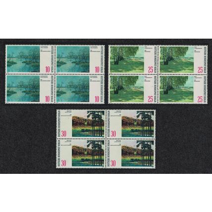 Berlin Paintings of Berlin Lakes 3v Blocks of 4 1972 MNH SG#B418-B420