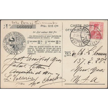 Concours International de Musique Genève, 1909 - Sonor CPA