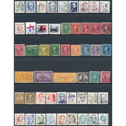 1000 Stamp Selection - USA - Used Hinged
