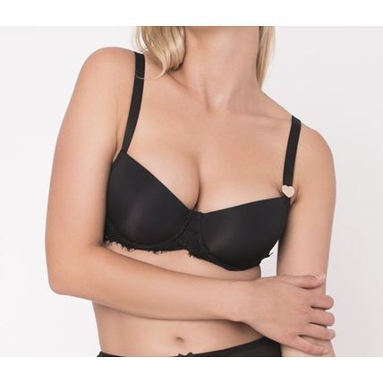 MIMI HOLLIDAY Bisou Bisou Noir Smooth T-Shirt Bra Black BNWT